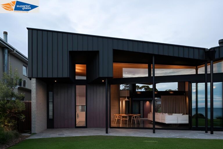 Architectural glass doors installed in a Brisbane home