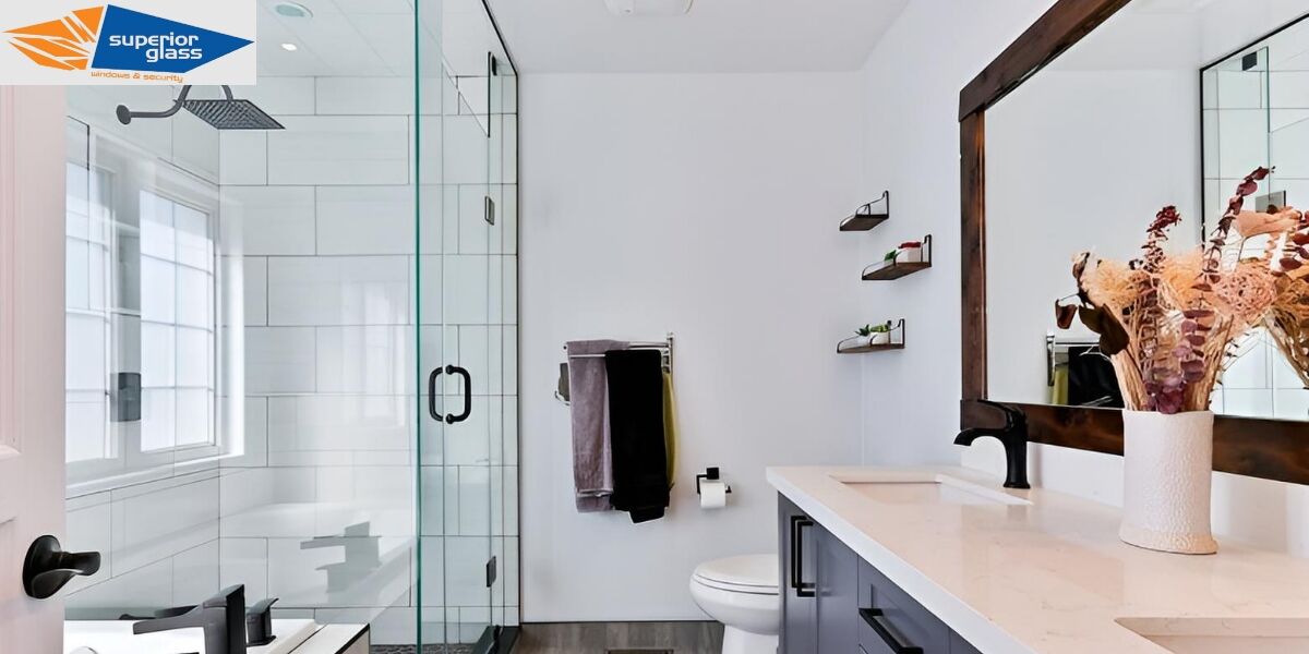 Frameless shower screen built by Superior Glass