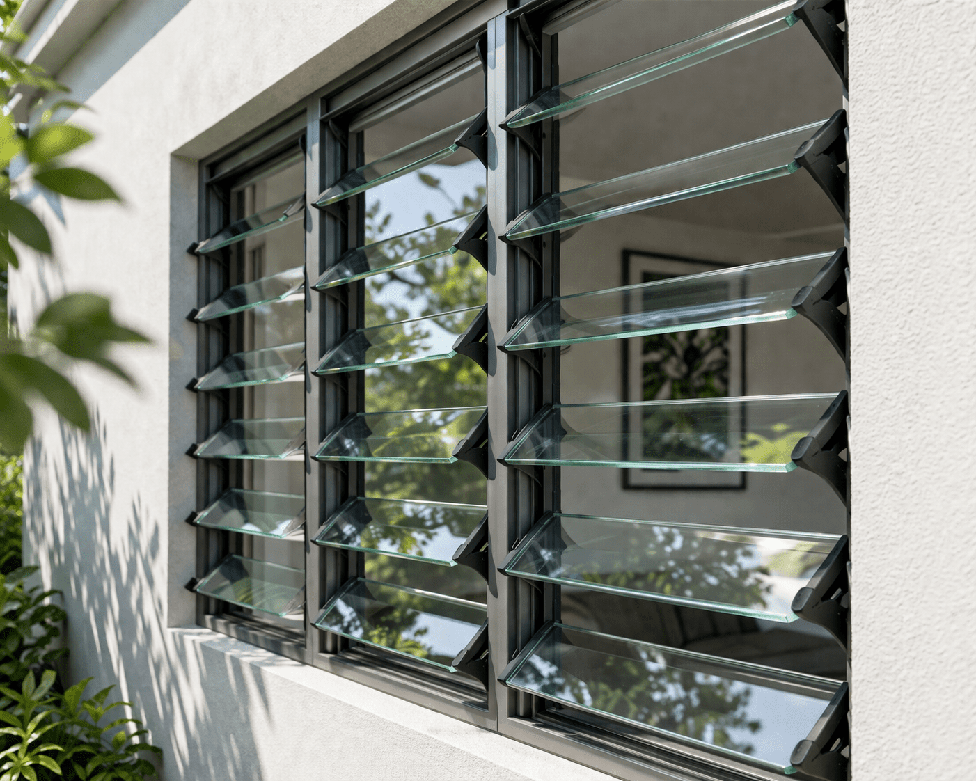 Louvre window installation Brisbane home