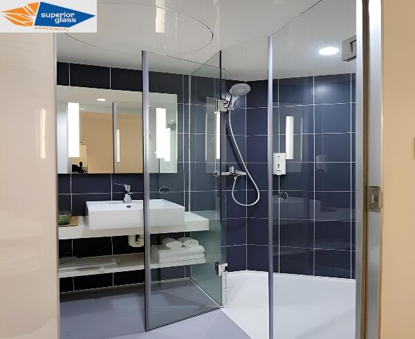 Frameless shower screen installation Brisbane bathroom