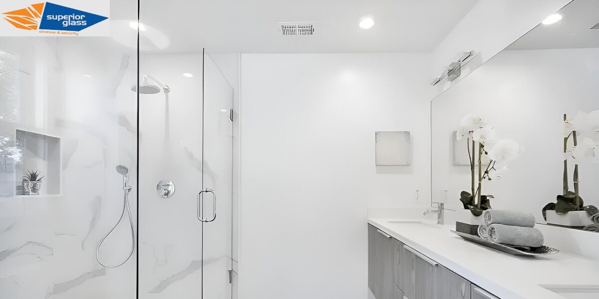 Framed slider shower screen Brisbane residential